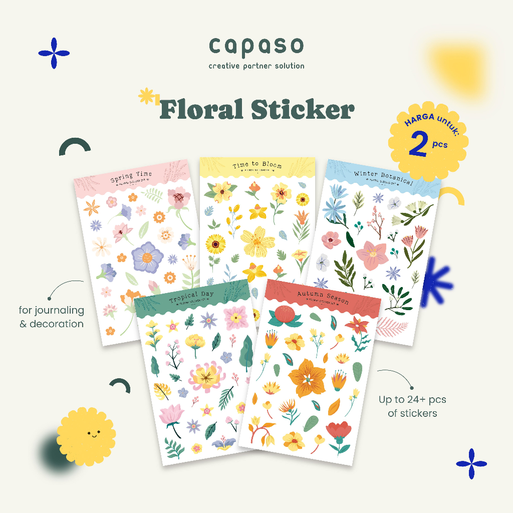 

Flower Stickers / Floral Stickers / Stiker Bunga Aesthetic Jurnal