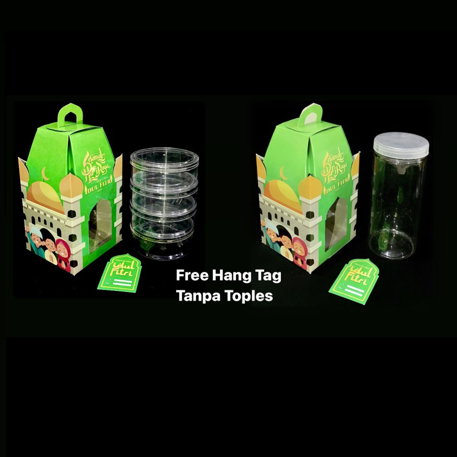 

( 5 pcs ) Dus Kuker Lebaran Kardus 4 Toples 250gr Motif Kartun Packaging Hampers Idul Fitri