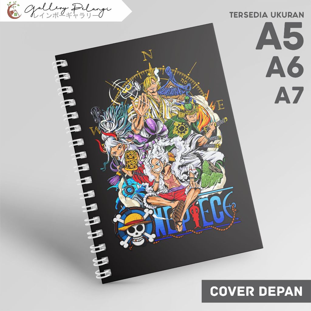 

Notebook Spiral A5 A6 A7 Japan Anime One Piece Onigashima luffy Zorro Sanji Yamato sketchbook