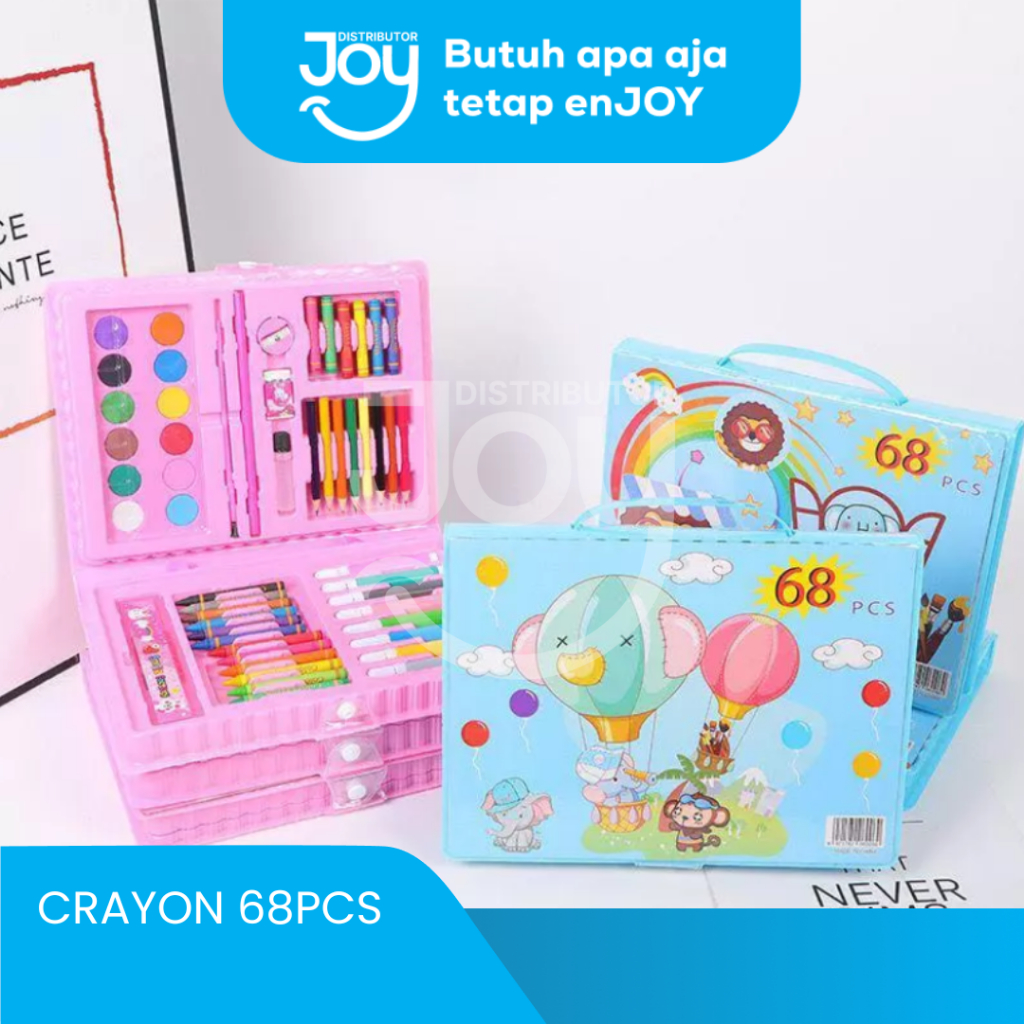 

(JOY) Drawing Set 68Pcs Oil Pastel Crayon 68 IN 1 Set Krayon Mewarnai dan Melukis