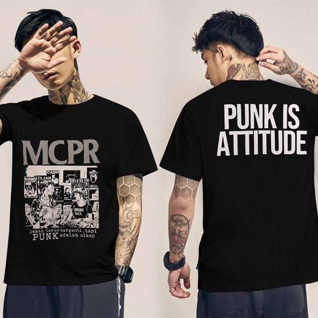 Kaos MCPR Punk Is Attitude Tshirt Hitam Casual 100% Cotton Black | Size S M L XL XXL 3XL 4XL | Tees 