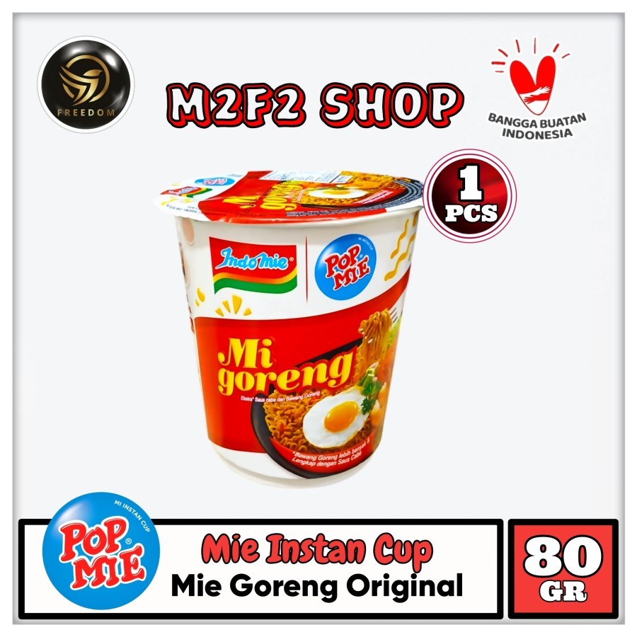 POP MIE | Mi Instan Cup Goreng Original - 80 gr (Kemasan Satuan)