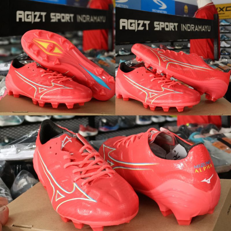 READY SEPATU SOCCER/SEPAK BOLA MIZUNO A ELITE FIERY CORAL 2 WHITE BOLT 2 ORIGINAL