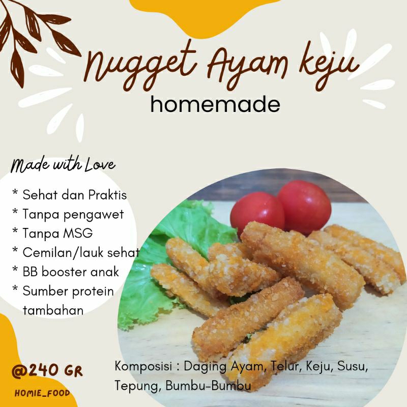 

nugget ayam keju 240 gram cheesy chicken nugget homemade nugget rumahan sehat tanpa pengawet nugget murah