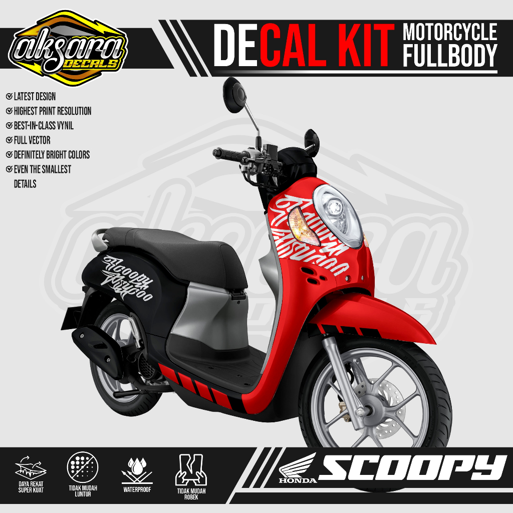 DECAL  HONDA SCOOPY 2021 - 2023 FULL BODY - PSYCOO / DECAL STICKER CUSTOM