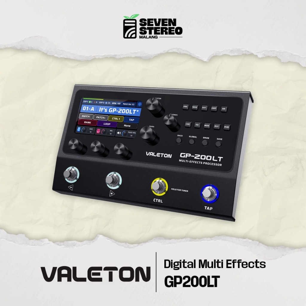 Valeton GP200 LT – Multi Efek Gitar Digital 200+ Efek, IR Loader, USB Audio