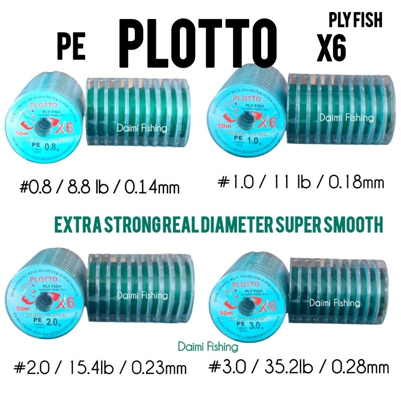 Senar PE PLOTTO Plyfish X6 Green 50m Connecting Senar Pancing PE
