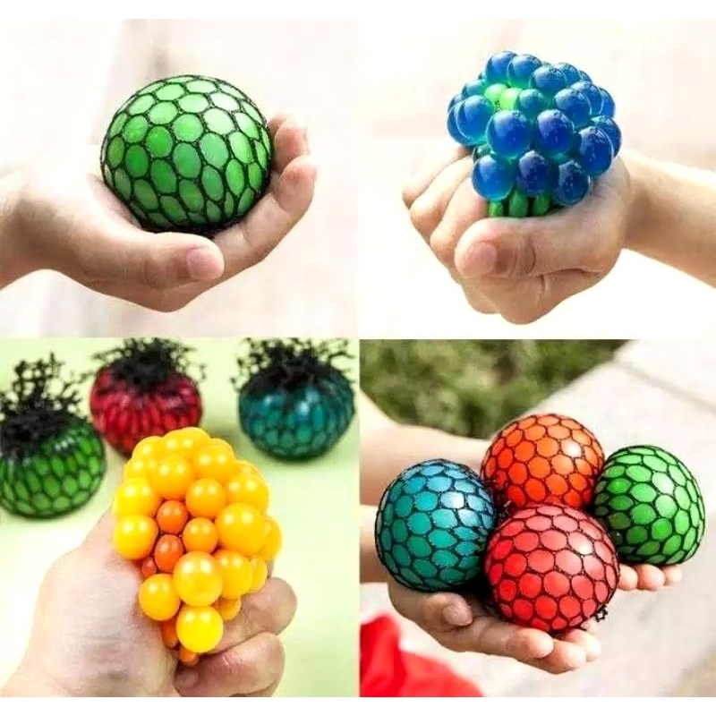 Mainan Anak Pencet Polos / Stress ball / Squishy Bola Anggur Pencet Stress Ball