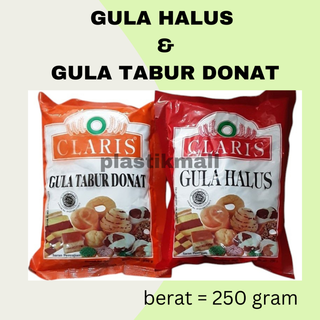 

Gula Tabur Donat 250 Gram / Gula Halus Claris 250 gram