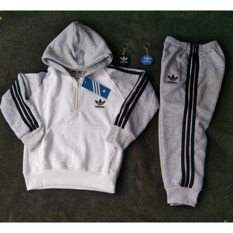 one set hoody  stelan anak adidas jaket + celana jogger