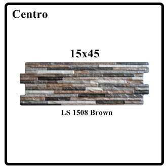 Keramik Dinding Centro 15x45 LS 1508 Brown Batu Alam Lock and Lock