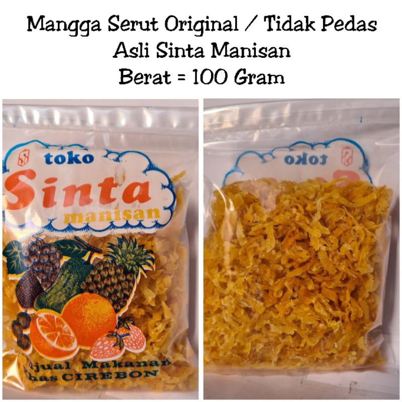 

Manisan Mangga Serut Tidak Pedas Berat = 100 Gram Asli Sinta Manisan Khas Cirebon