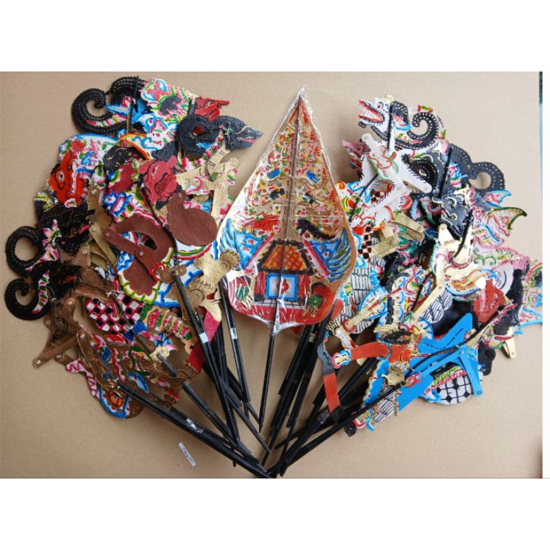 isi 10 wayang kulit asli ukuran 30cm