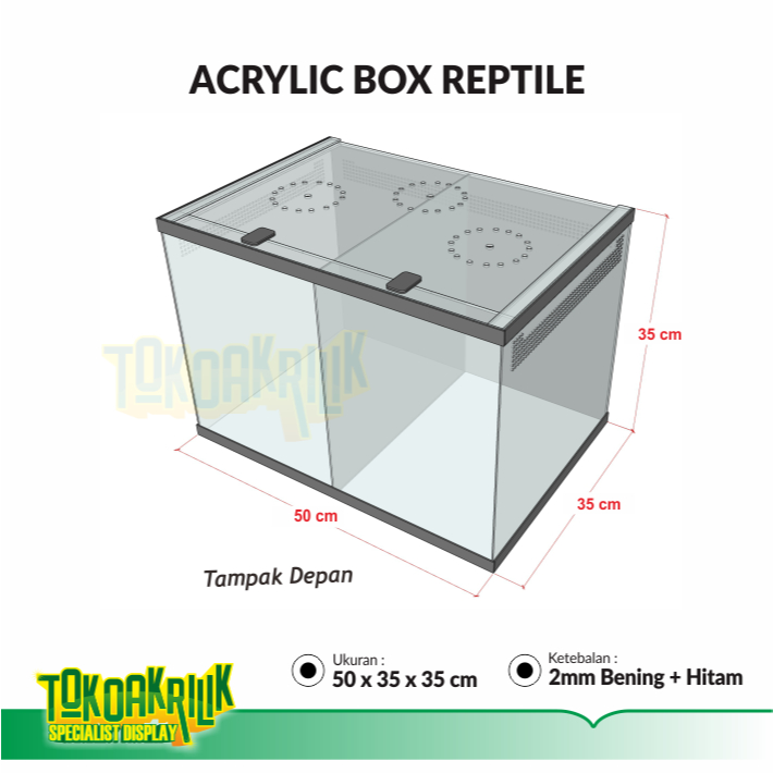 akrilik box reptil / kotak reptile / box reptil akrilik