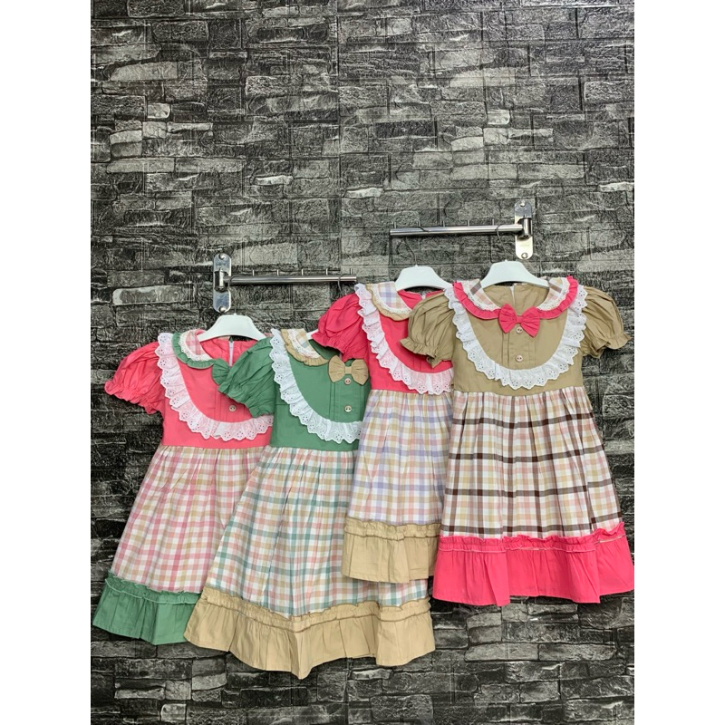 Nikita - 1994 Dress Anak 3 - 10 Tahun Dress Flat Collar Motif Kotak-Kotak