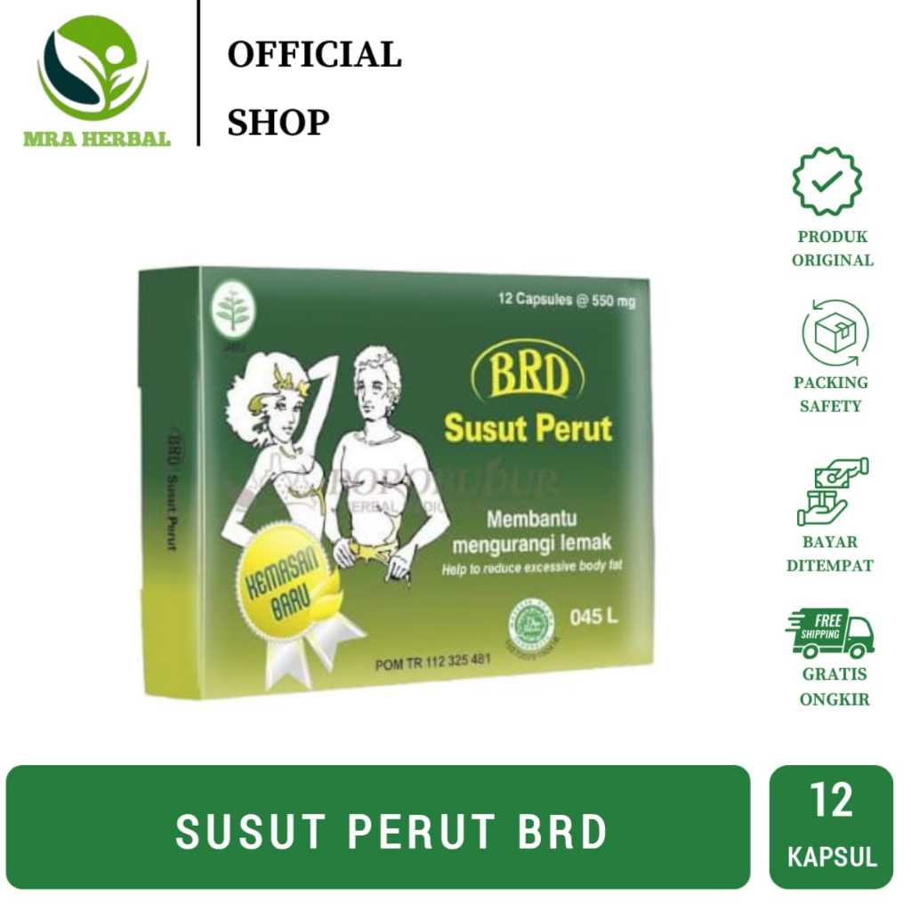 Susut Perut BRD 12 Kapsul | Mengurangi Kelebihan Lemak Pada Perut | Susut Perut Borobudur