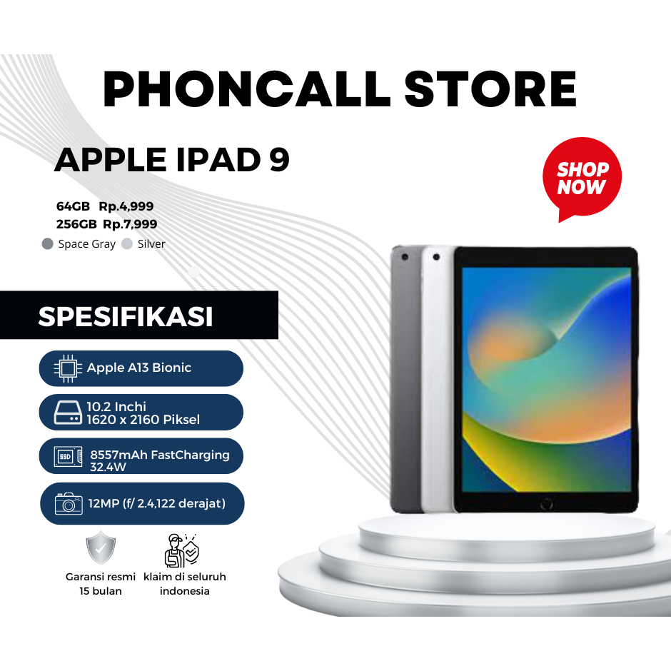 APPLE IPAD 9 64GB/256GB GARANSI RESMI INDONESIA