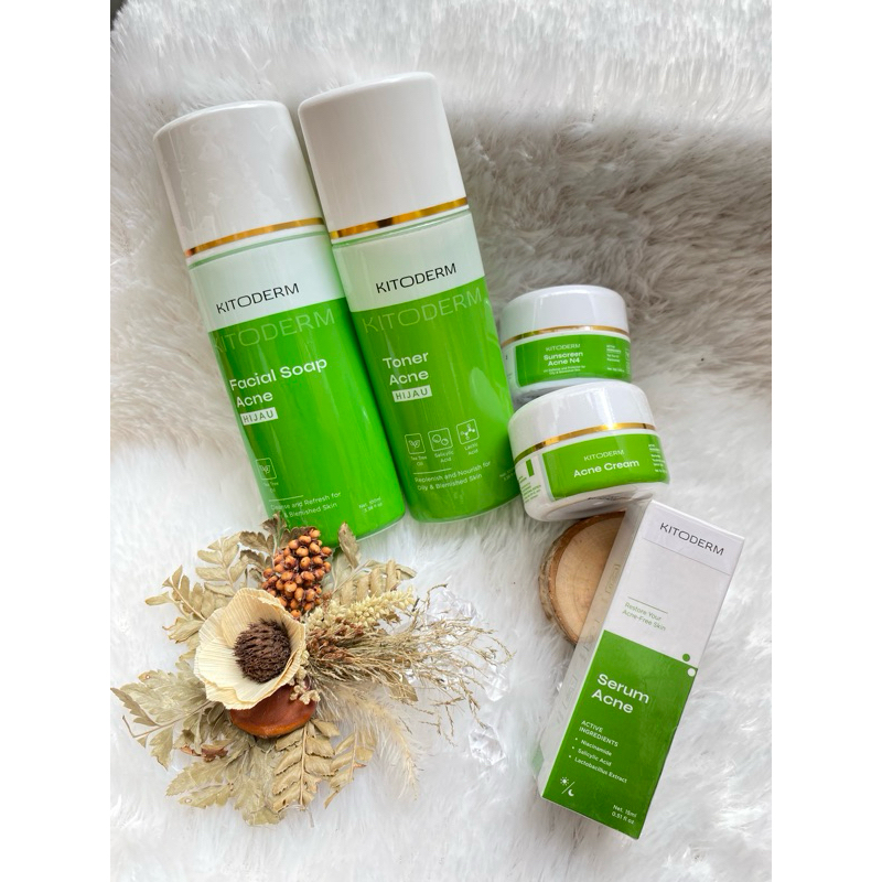 Kitoderm Paket Acne Skincare Original || Paket Anti Jerawat & Berminyak BPOM Aman