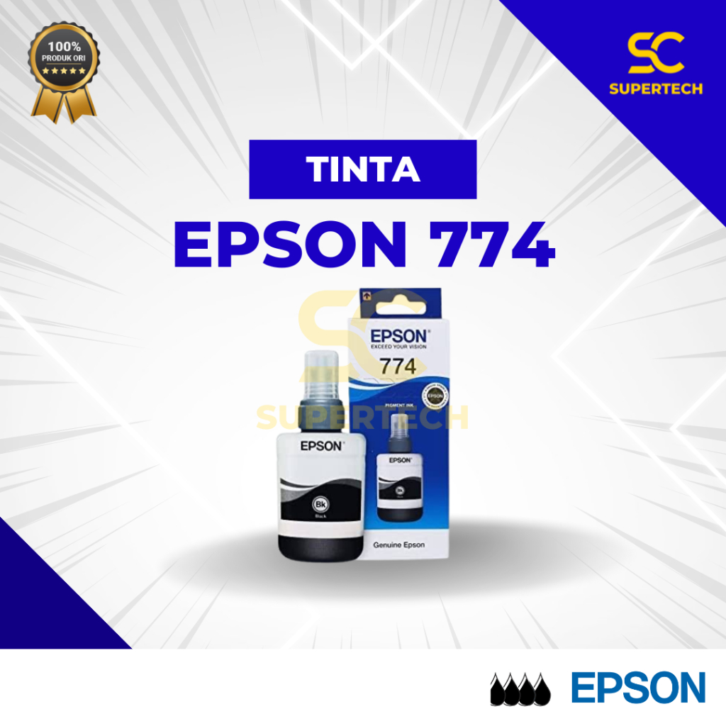Tinta Epson 774 Black 774 Hitam Dijamin Ori Bisa untuk printer M100/M105/M200/M205/L655 - Serie Pigm