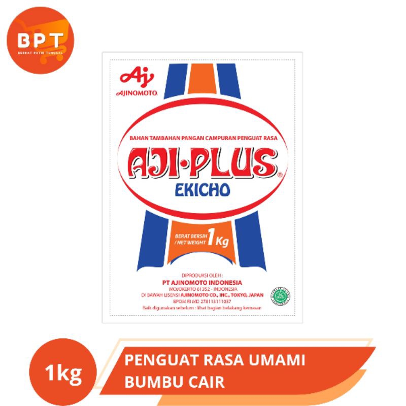 

Ajiplus Ekicho Ajinomoto 1 kg (Bahan Tambahan Pangan Penguat Rasa Umami Bumbu Cair)