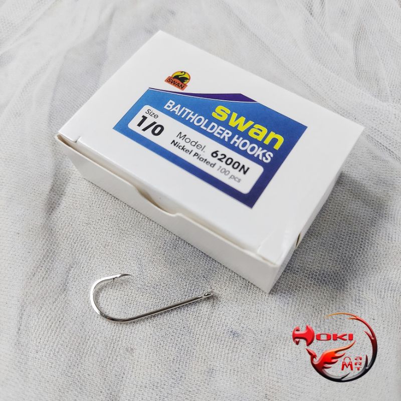 mata pancing kotakan swan 6200N berduri belakang / mata pancing tangkai panjang berduri / mata panci