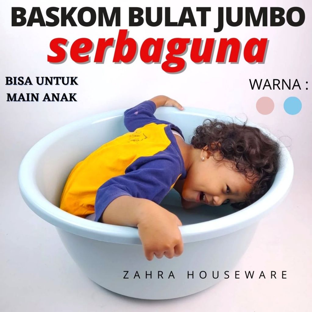 Baskom Bak Bulat 30 60 85 LITER XXXL Redhouse Besar Jumbo Plastik Bak Air Mandi Berkualitas