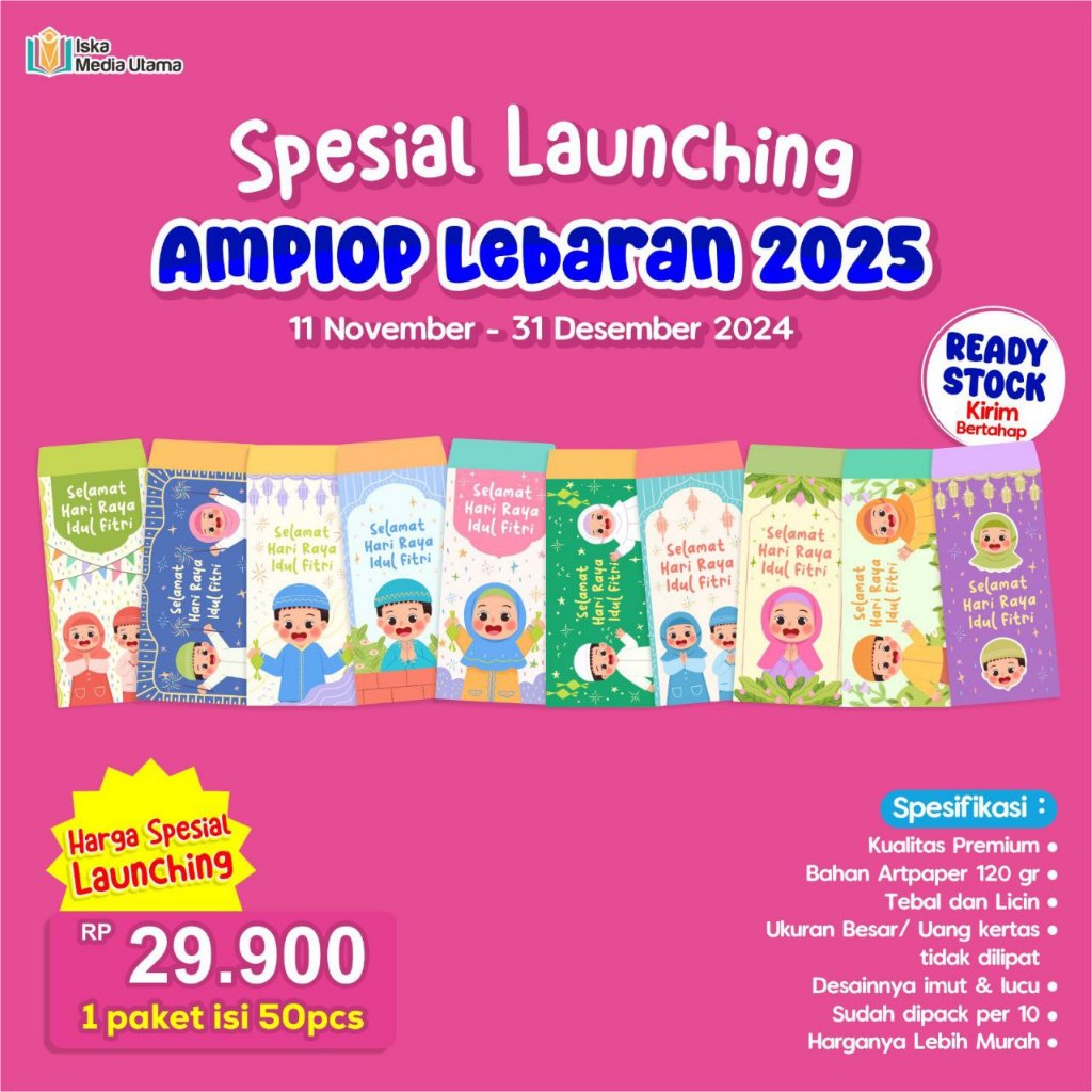 

RB Amplop Angpao Lebaran Idul Fitri Ukuran Besar Kertas Tebal Mengkilap 1 Set 50pcs 10 motif