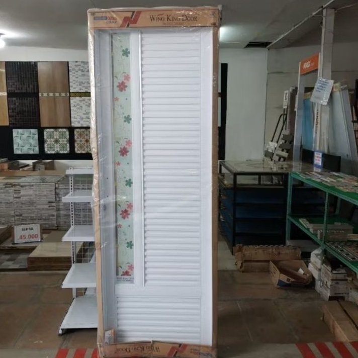 pintu alumunium premium/pintu kamar mandi putih/pintu kaca 70x200cm