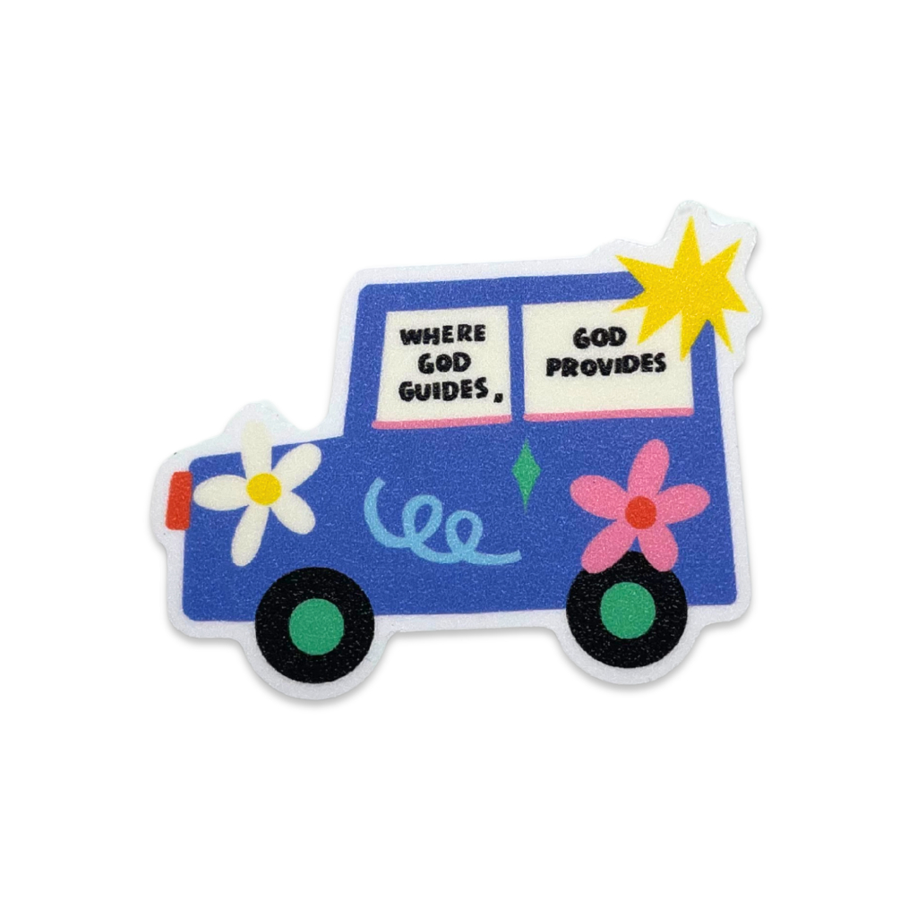 

Where God Guides Glitter Sticker by Hanna Siahaan - Motivational Quote