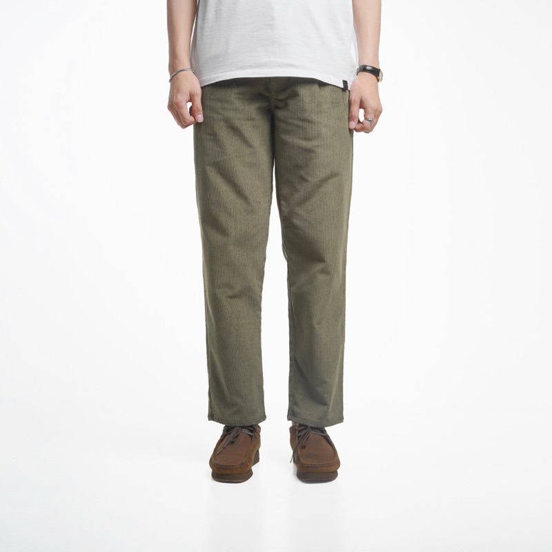 Volkvog Jeans Celana Panjang Corduroy Pria Olive - Bristol Green