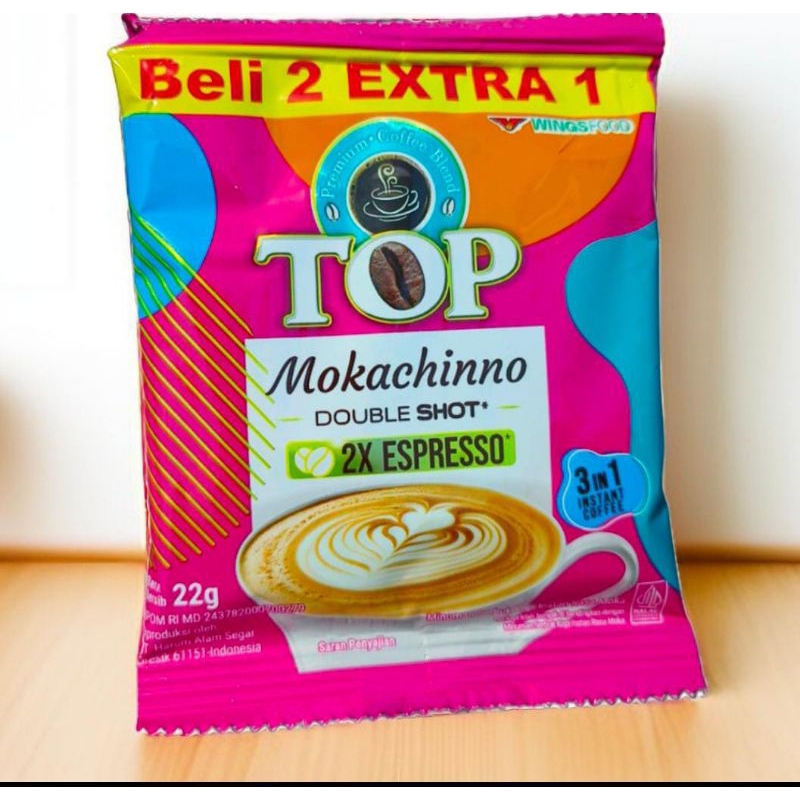 

(COD) Top Coffee Mokachinno Double Shot 22 gram isi 9 pcs
