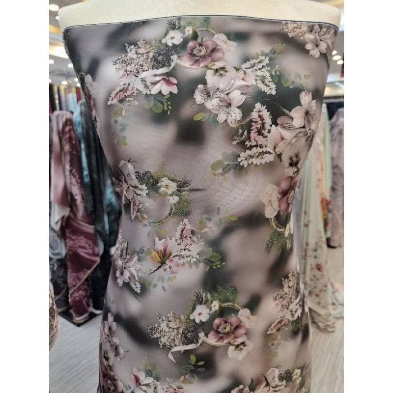 SATIN MURAH | ARMANY SILK PREMIUM | ARMANI SILK | PRINTING MOTIF BUNGA GRADASI