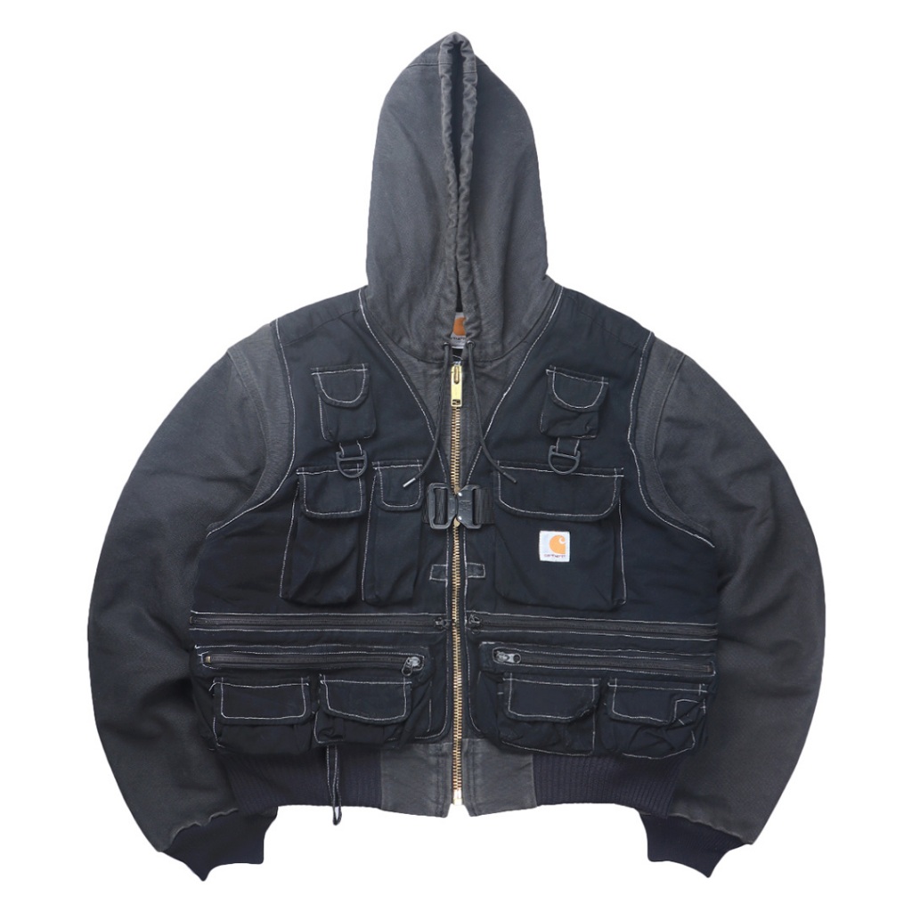 Reworked Vintage Carhartt Active J130BLK Tactical Hoodie