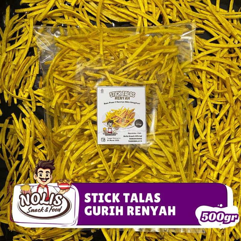 

500gr - Stik Talas Gurih Renyah / Keripik Stik Tales Rasa ORI Gurih Original / Makanan Ringan