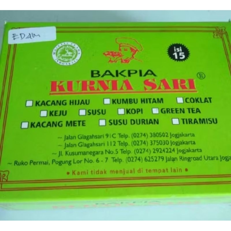 

Bakpia Kurniasari Asli Jogja Rasa Keju Edam isi 15