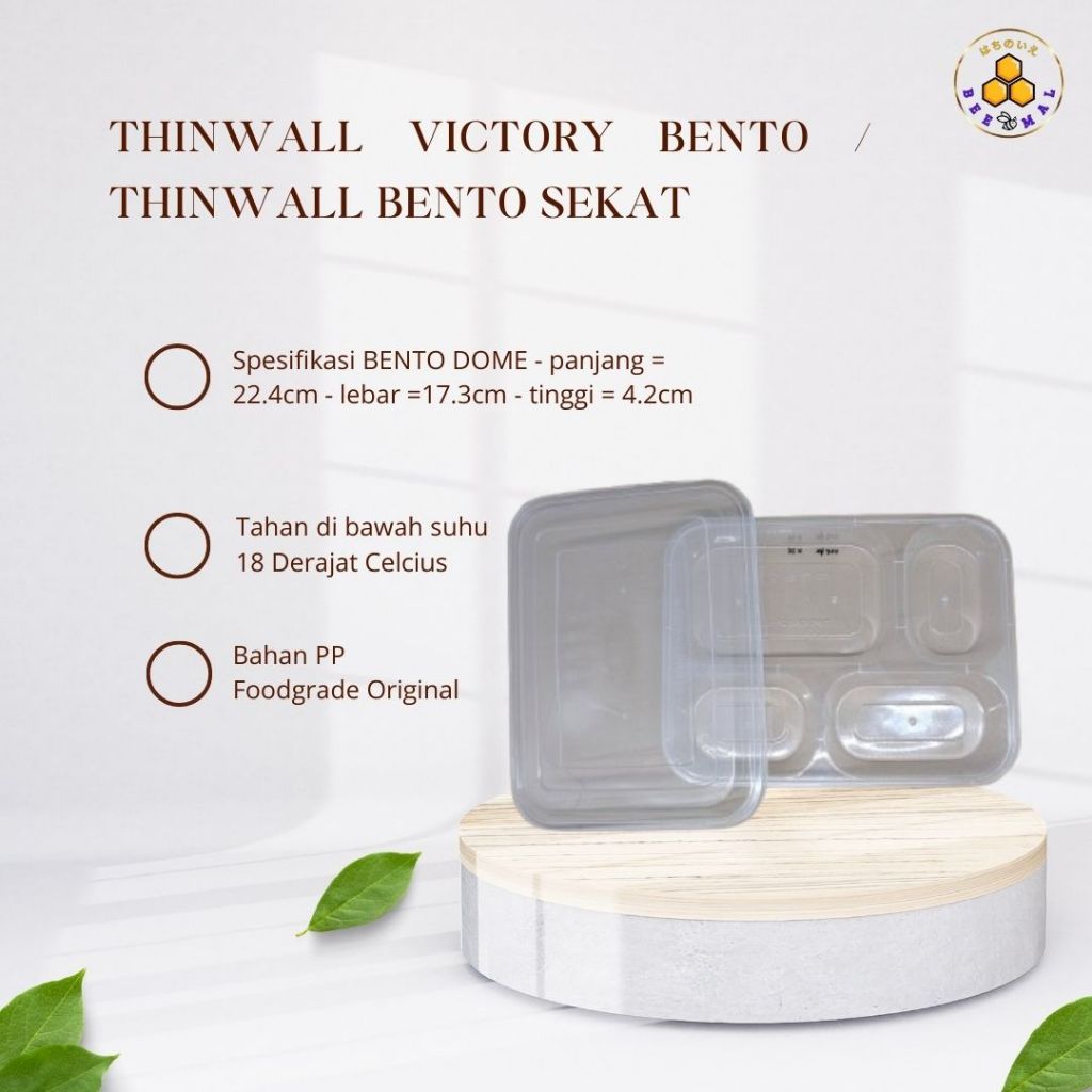 Thinwall Victory Bento| Thinwall Bento Sekat 4 Dome
