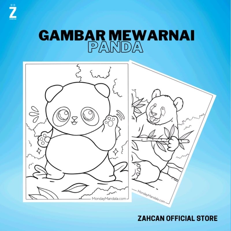 

Kertas Gambar Mewarnai A4 [ Panda ]
