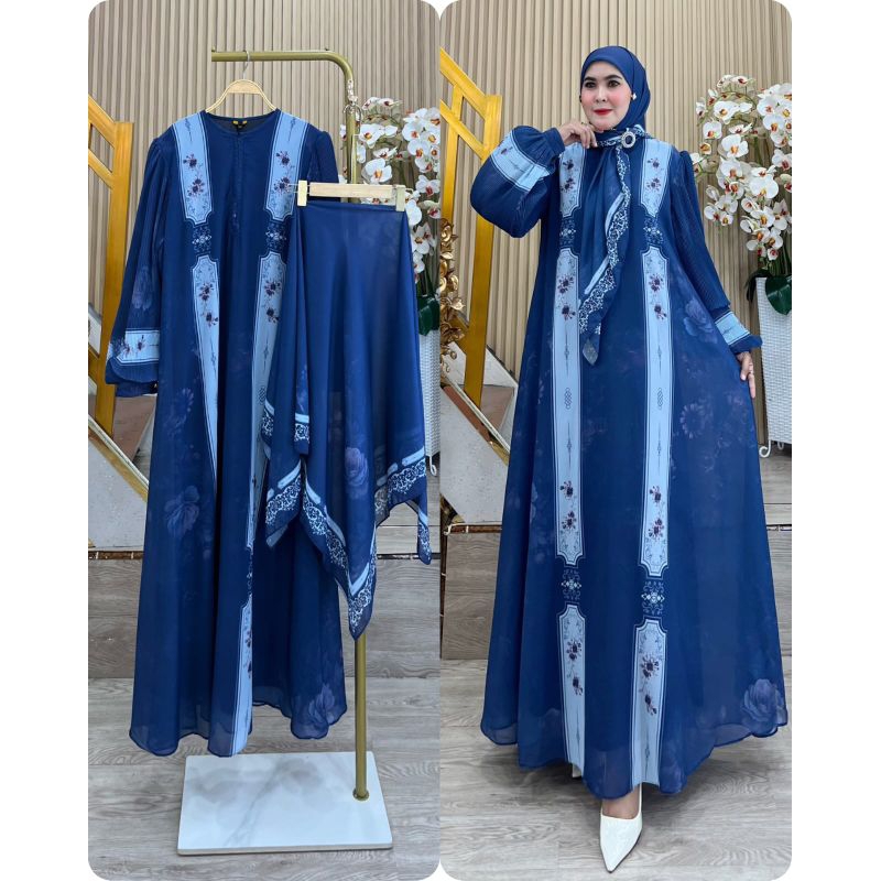 DIJAH PRINTING 036 BY DIJAH GAMIS BUSUI SET HIJAB TERBARU