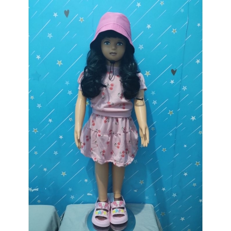 Set Baju Lengan Balon Anak Cewek