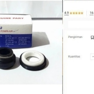 

Seal Kit SHIMIZU PC-268 Asli Mechanical Seal Jet Pump PC268 30m 30 mtr