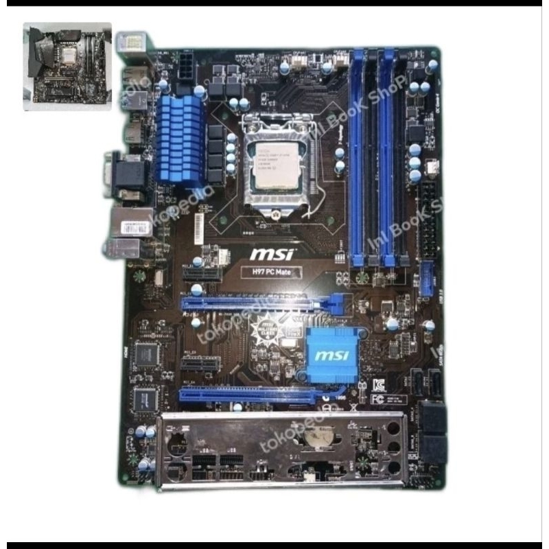 PAKET MAINBOARD MSI H97 PC MATE Ddr3 Atx With Core I5 4670 Gen 4 LGA 1150