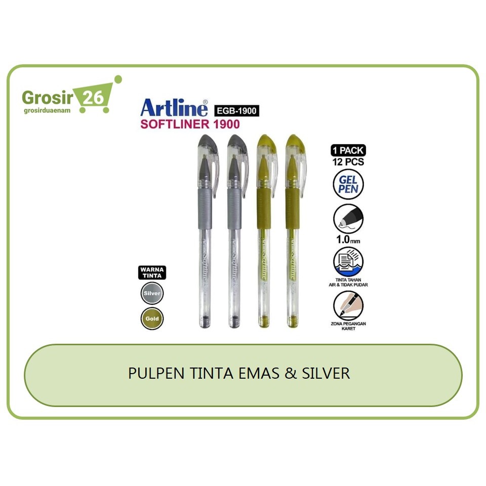 

(1 pcs) pulpen / pena / pen gel cair artline egb-1900 sofline gold | silver