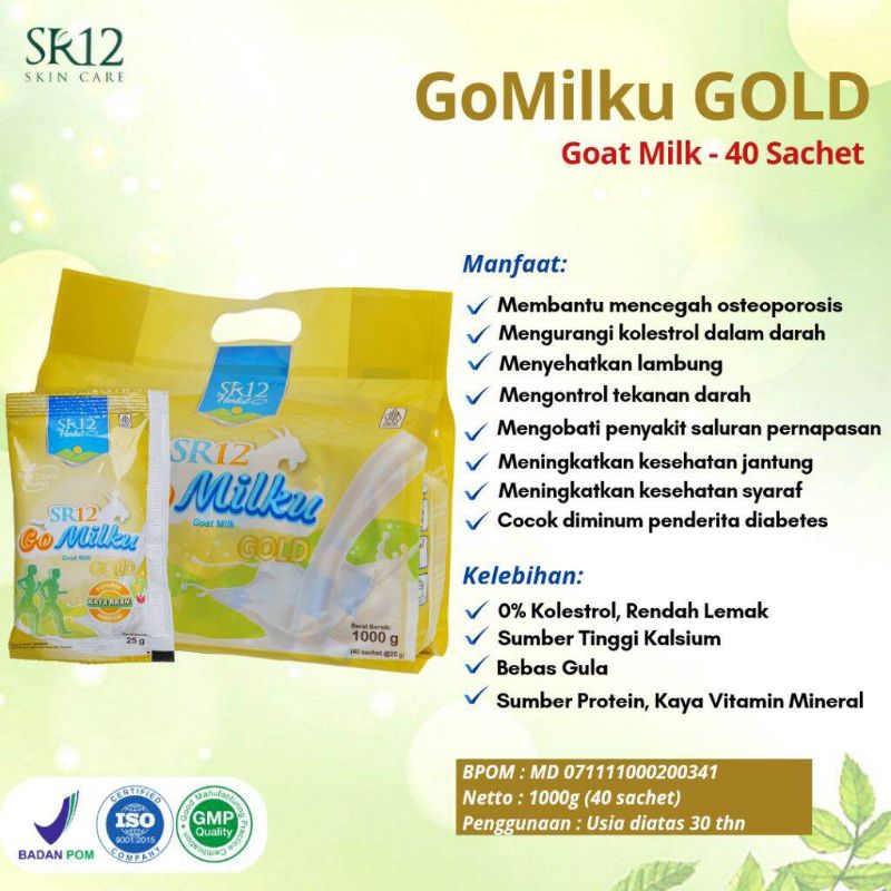 

GOMILKU GOLD SR12 POUCH ISI 40 KEMASAN SACHET