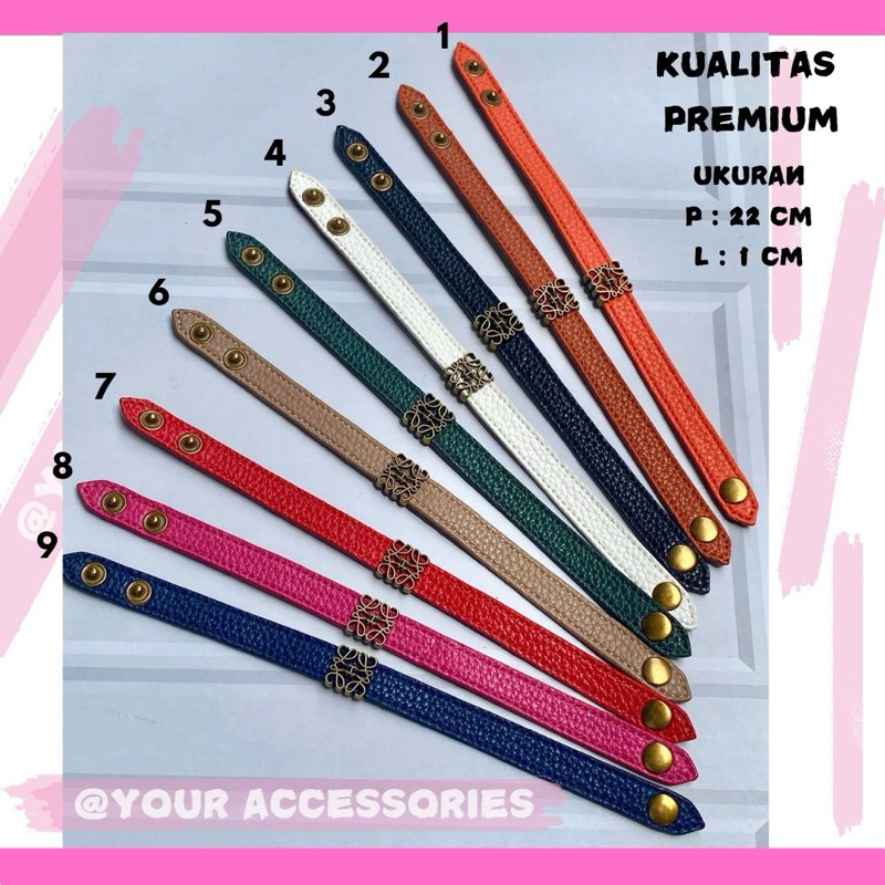 Gelang huruf loewee / belt big logo loewee brand fashion