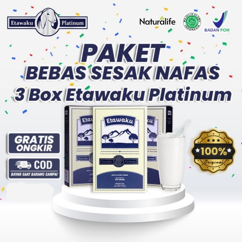 

Etawaku Platinum Paket 3 Box - Atasi Sesak Nafas, Asma, Batuk, Darah Rendah & Lancarkan Pencernaan