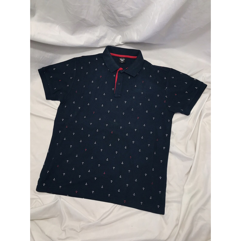 (Baju/Polo) Poshboy Anchor Patterned Polo - Navy | Laki-Laki | Pakaian Pria | Kaos Cowo | Motif Jang