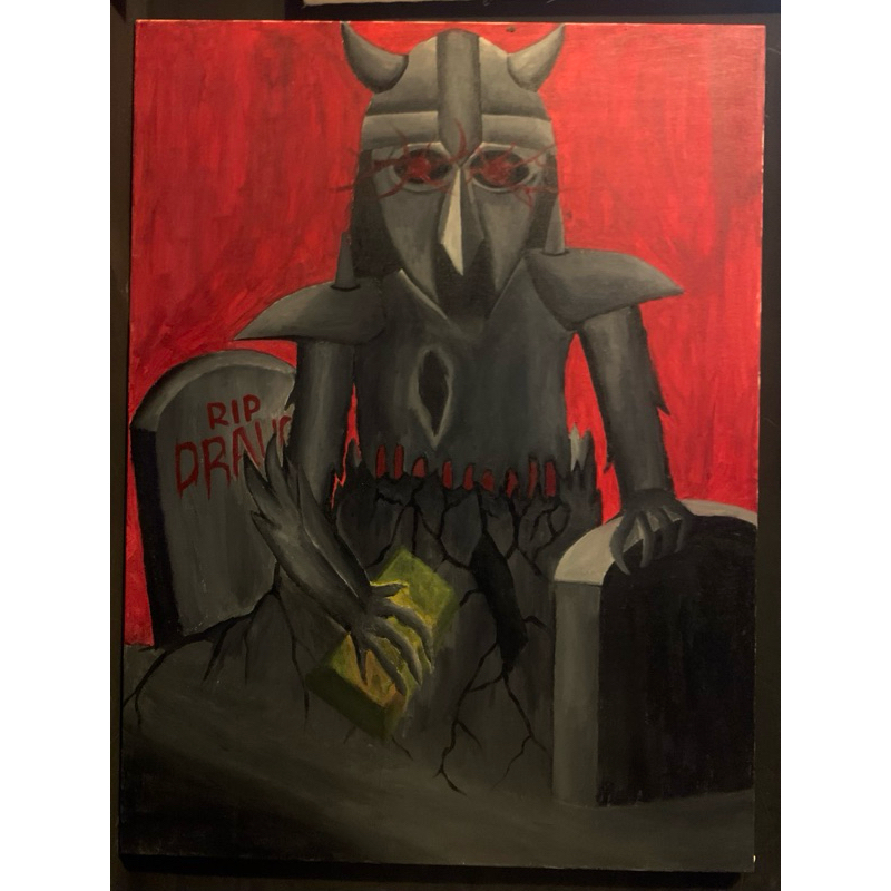 Lukisan mitologi nordik Draugr - Acrylic on canvas - ORIGINAL 100%