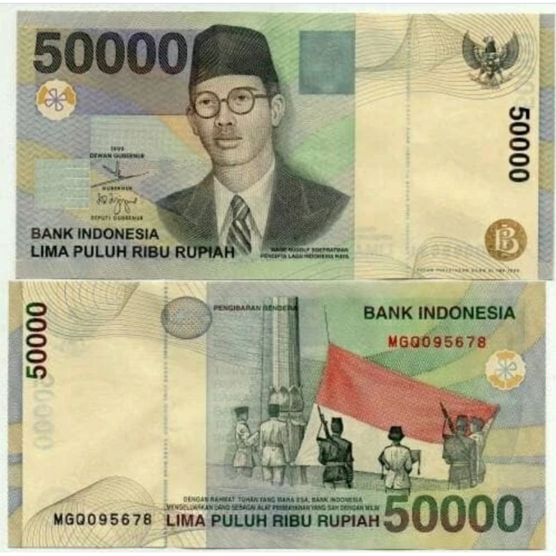 Uang Kuno 50000 Rupiah Wr Supratman Thn 1999