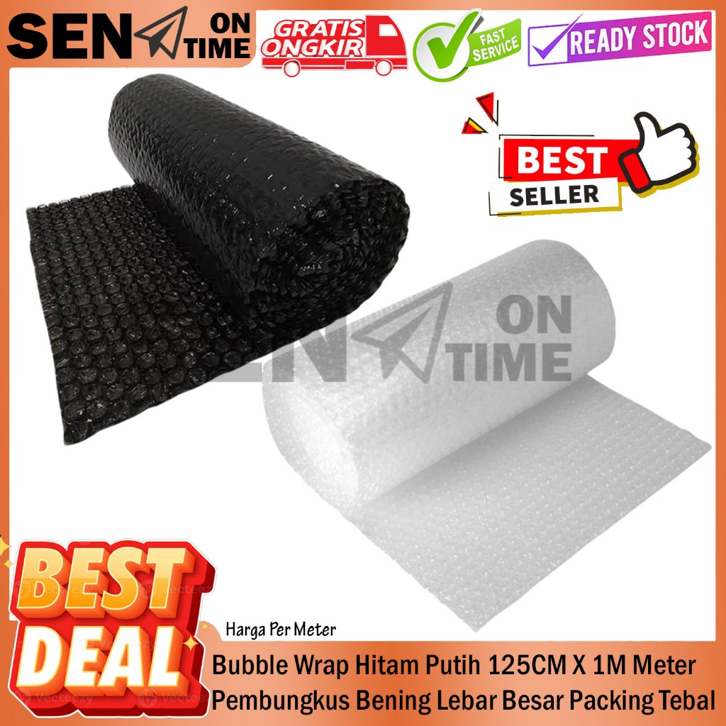 

Bubble Wrap Hitam Putih 125CM X 1M Meter Kecil Pengiriman Barang Pecah Belah Pembungkus Bening Lebar Besar Packing Tambahan Jumbo Makanan Tanaman Berkualitas Plastik Meteran Barang Anti Rusak ADL Tebal Extra Pelindung