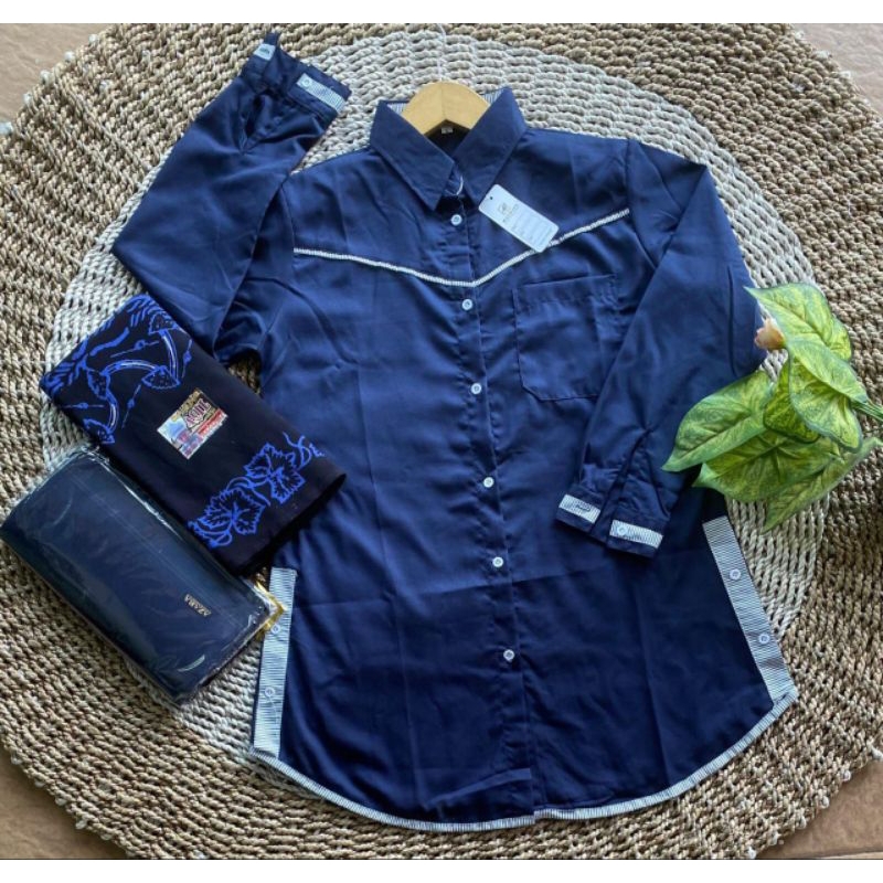 SETELAAN SANTRI PUTRI TUNIK BAHAN TOYOBO SARUNG AQIL KRUDUNG POLOS